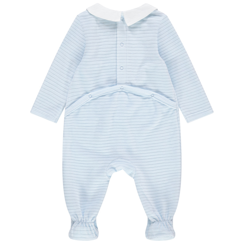 Pelele de terciopelo acanalado con botones decorativos para bebé niño 