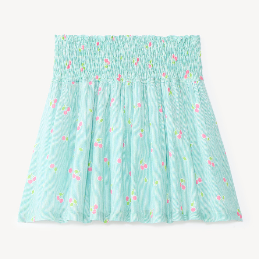 Falda de patinadora con estampado de cerezas para niña 