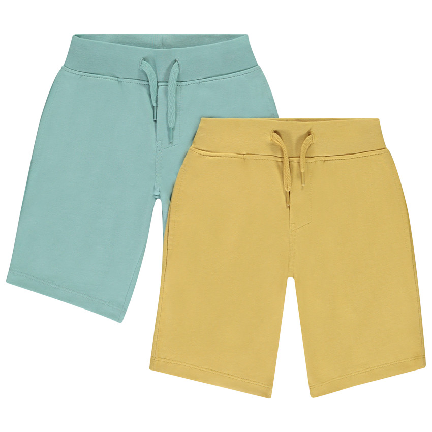 Pack de 2 bermudas lisas para niño 