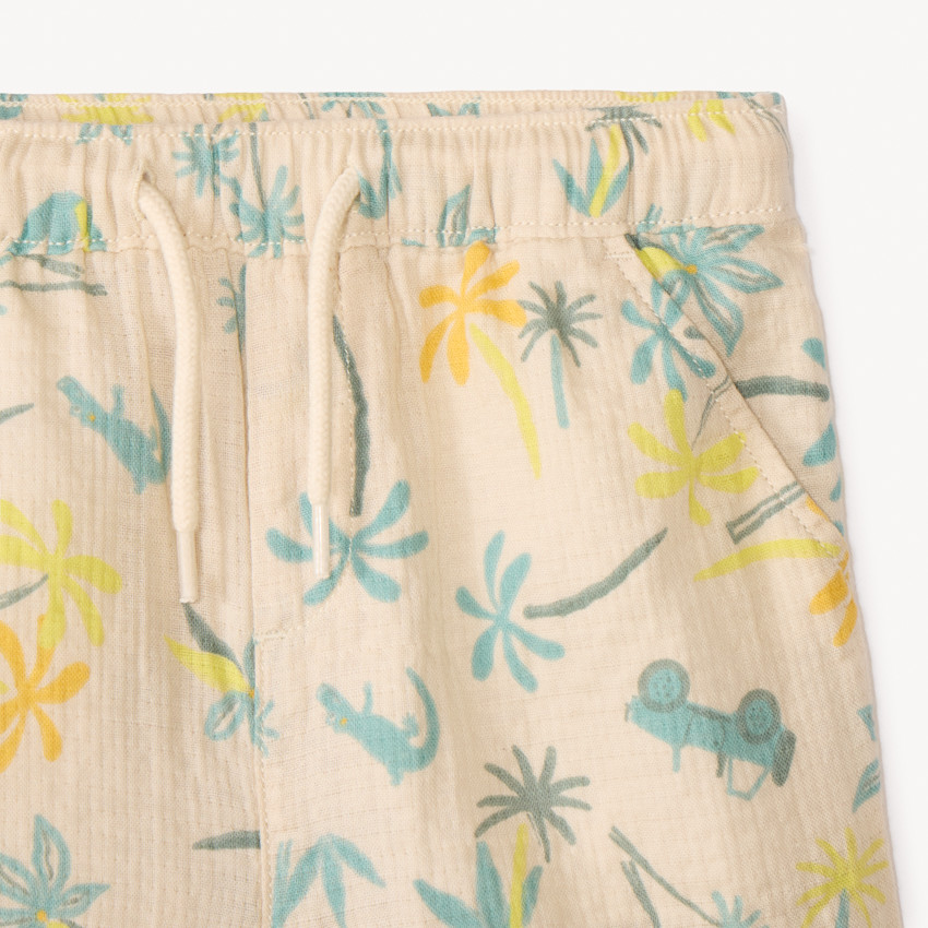 Ensemble 2 pièces chemise manches courtes + bermuda à motifs tropicaux pour bébé garçon 