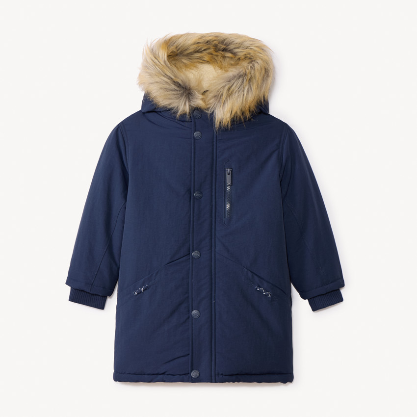 Parka con capucha y pelo sintético desmontable para niño  Additional Parka con capucha y pelo sintético desmontable para niño
