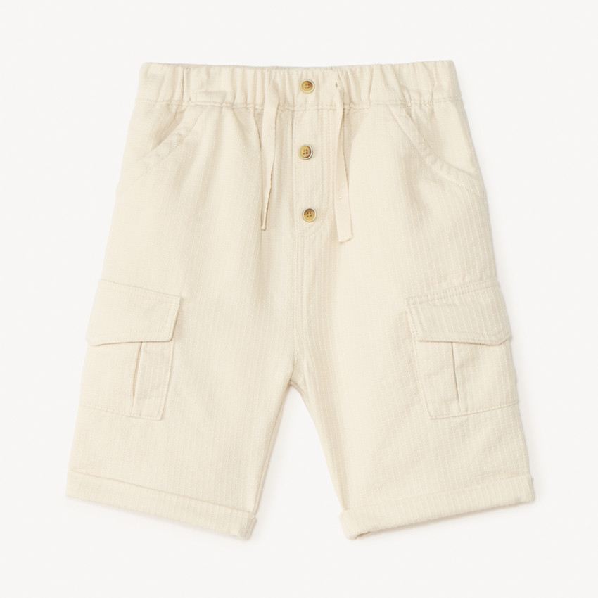 Bermuda style cargo en toile uni pour bébé garçon 