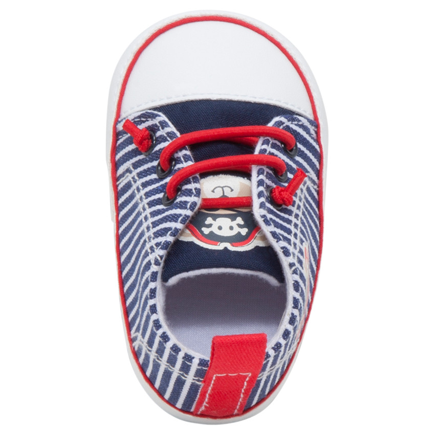 Zapatillas deportivas altas de tela con estampado de barco  