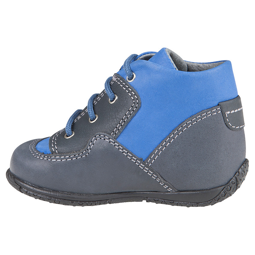 Botas bajas con cordones de cuero con bordados de color 