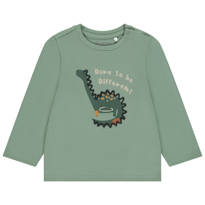Camiseta de manga larga con estampado de dinosaurios para bebé niño. 
