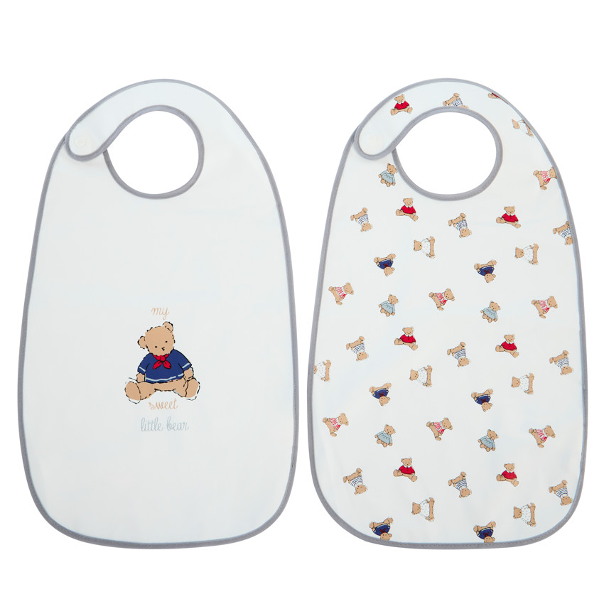 Pack de 2 baberos impermeables con diseño de ositos 