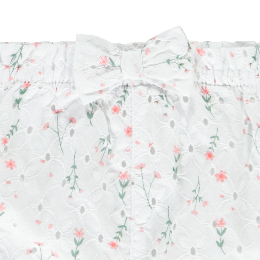 Short de bordado inglés con estampado de flores para niña bebé 