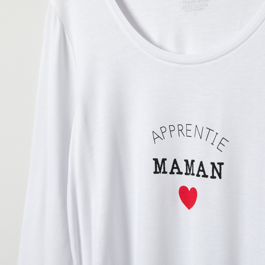 T-shirt de grossesse manches longues à message printé  