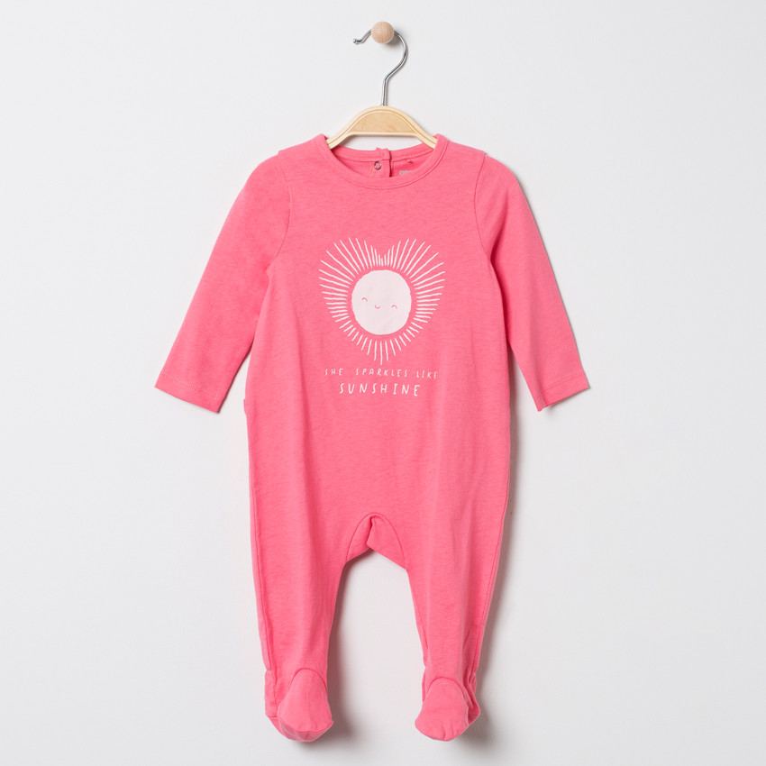 Pelele jersey rosa estampado corazón  