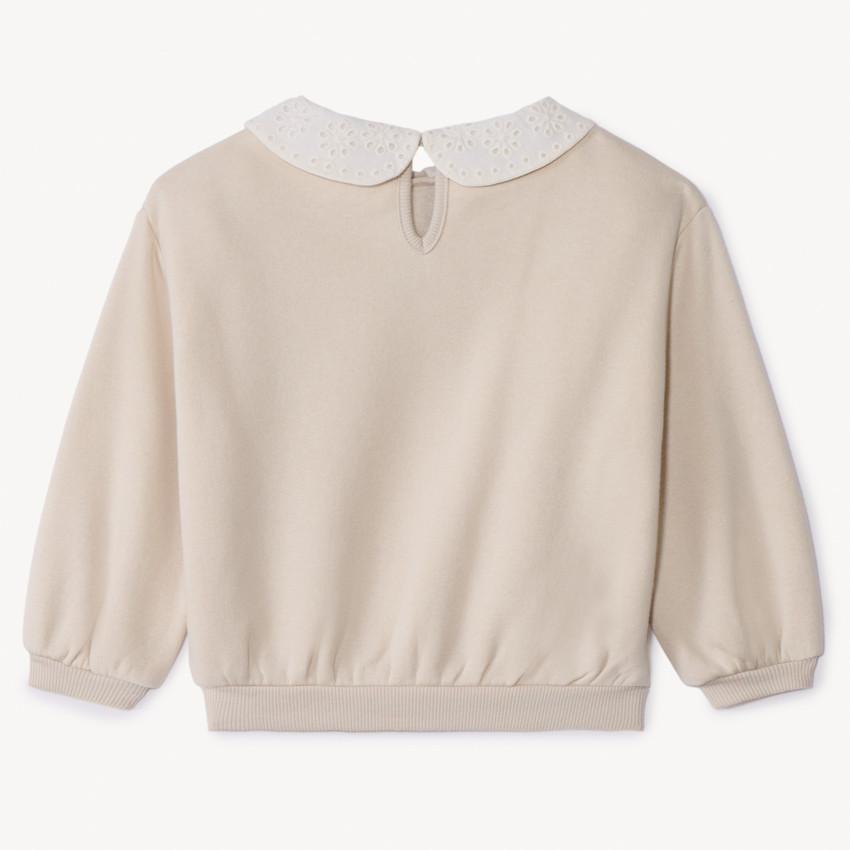 Sudadera de felpa fantasía con cuello claudine para bebé niña 
