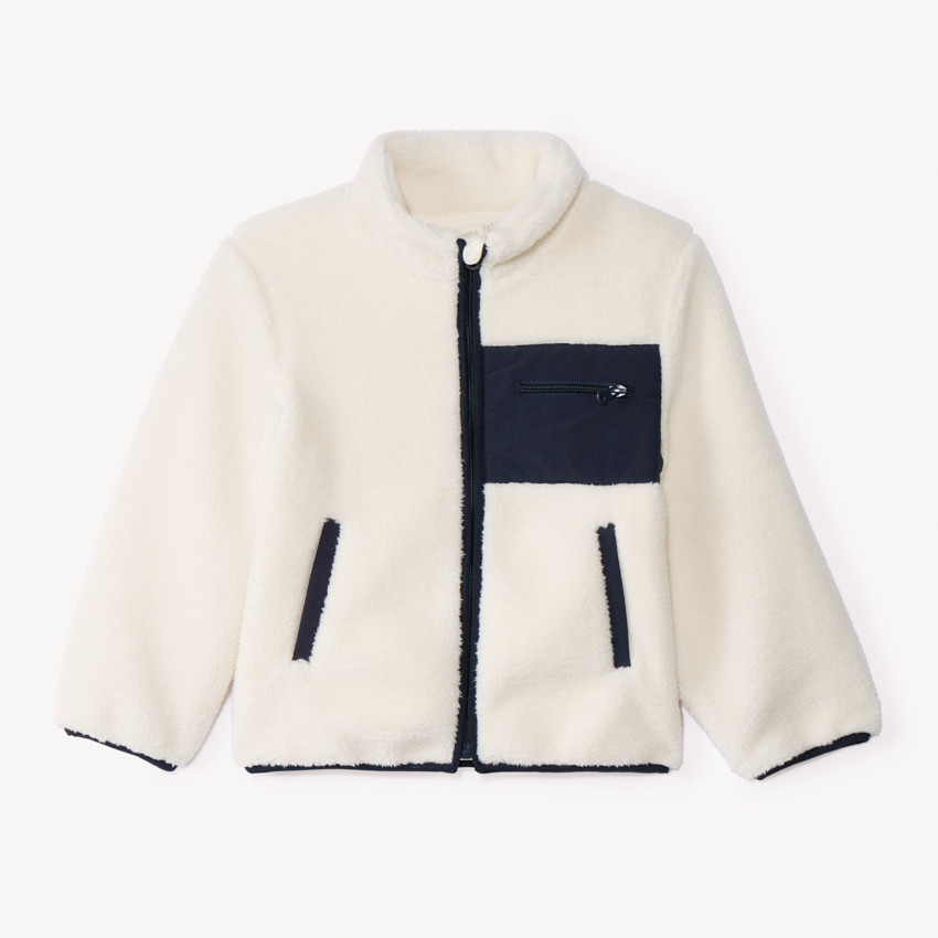 Chaqueta sherpa écru forrada en micropolar niño 