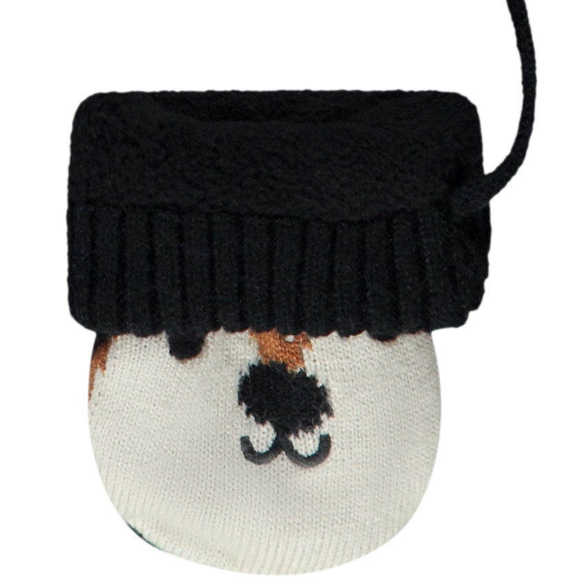 Guantes de punto con diseño de zorros y forro de sherpa para bebé niño 