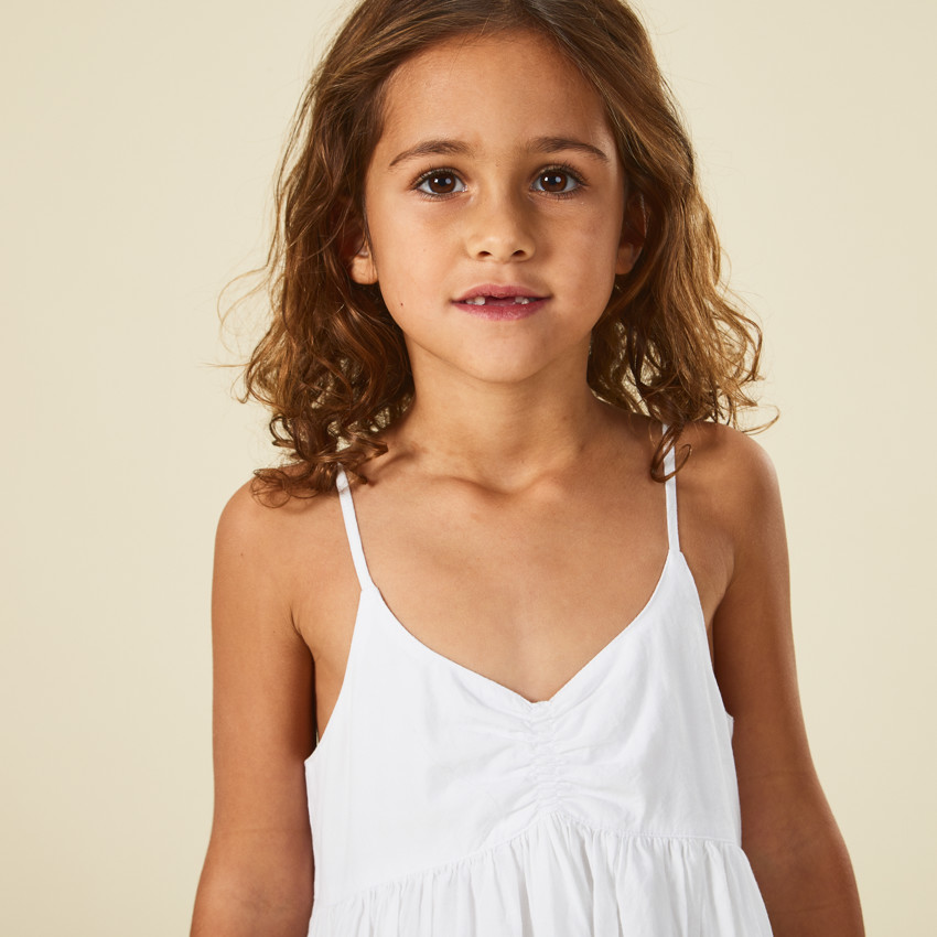 Vestido de ceremonia con bordado inglés para niña 