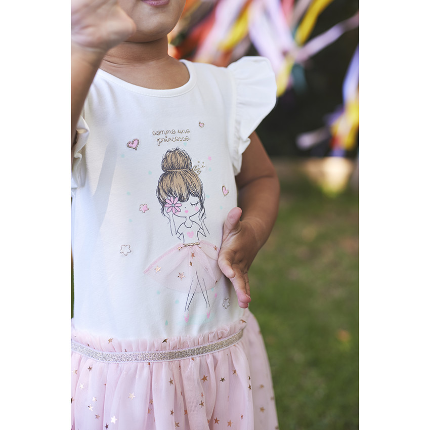 Vestido de ceremonia efecto 2 en 1 con tul estampado para bebé niña  Additional Vestido de ceremonia efecto 2 en 1 con tul estampado para bebé niña