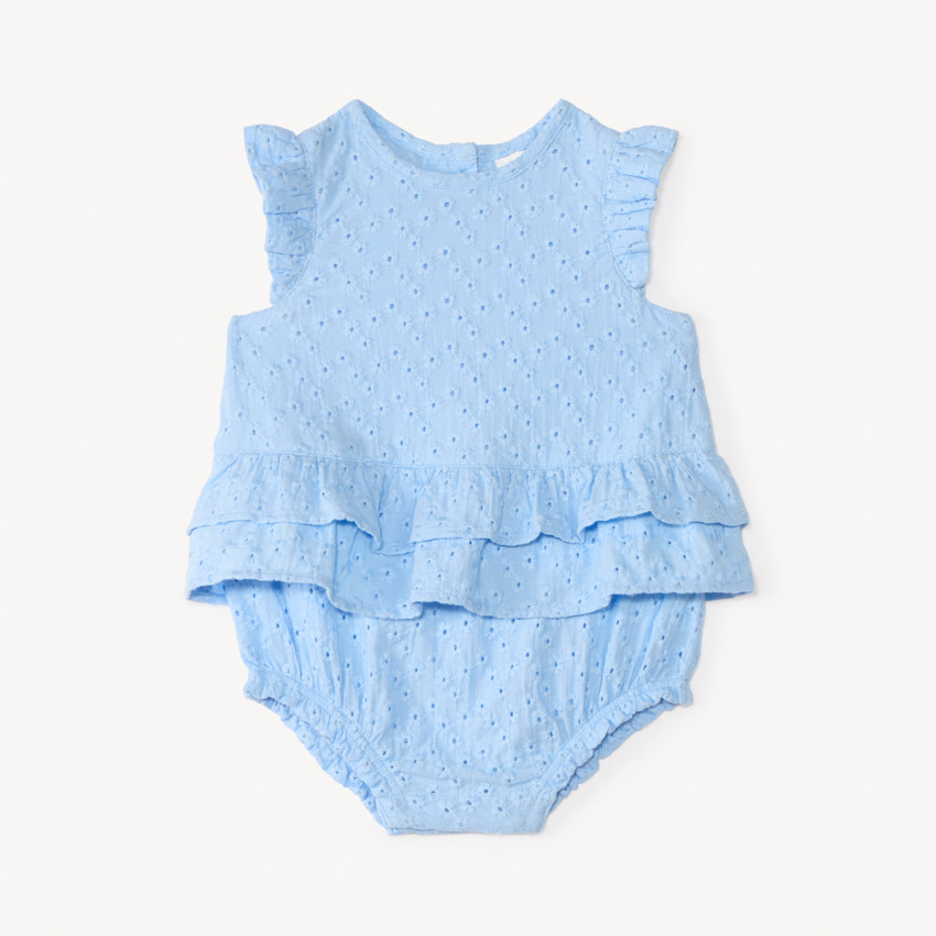 Monedero de bordado con mangas de volante para niña bebé 