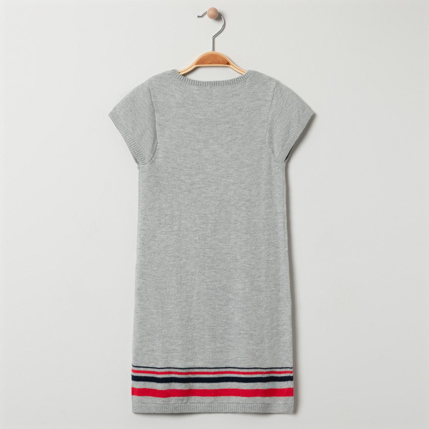 Vestido de punto de manga corta y manzana con lentejuelas 