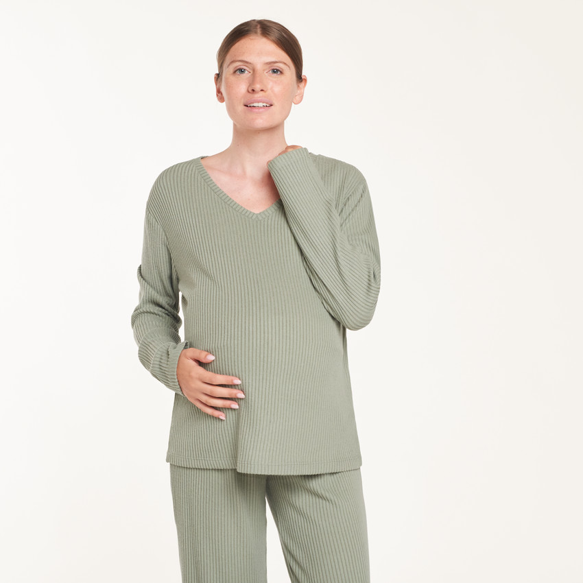 Conjunto de pijama de maternidad de canalé 