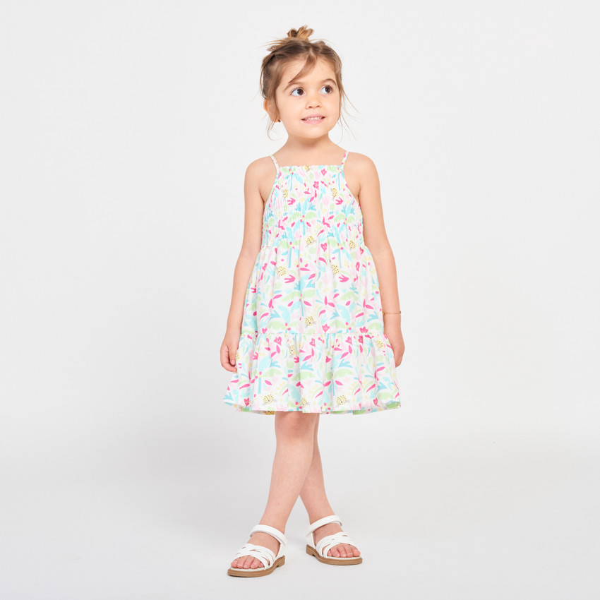 Vestido sin mangas con estampado de flores y leopardos para niña bebé 