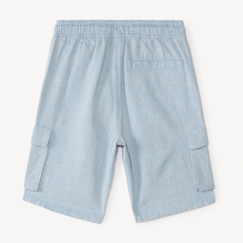 Short estilo cargo de tela lisa para niño 