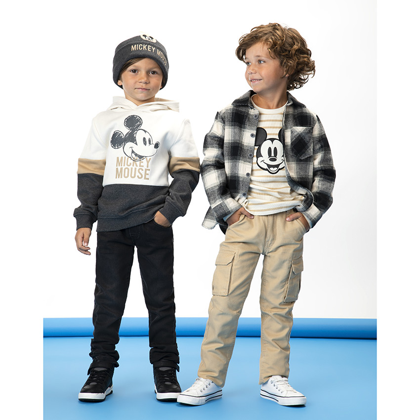 Gorro en tejido de punto con parche  bordado de Mickey Disney para niño 