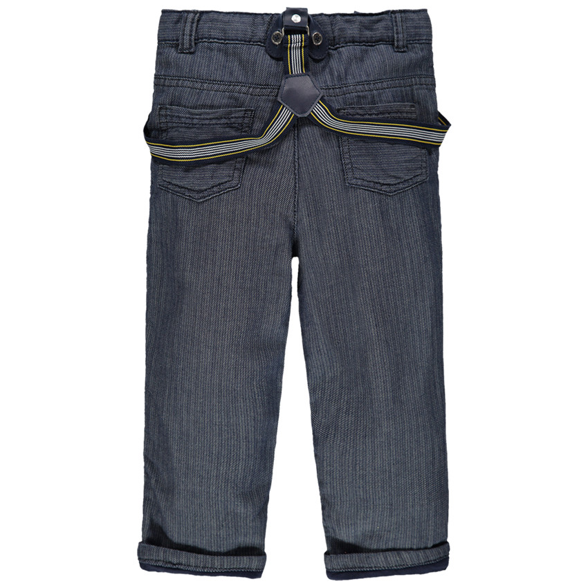 Pantalón de tela de fantasía con tirantes elásticos desmontables 