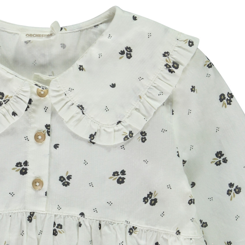 Túnica de manga larga estampado flores niña 