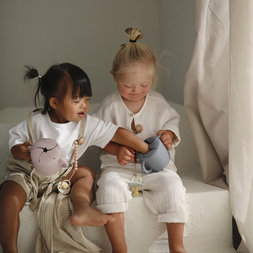 Taza para snack silicona solid powder blue 8.5x8.5x14.5 cm 