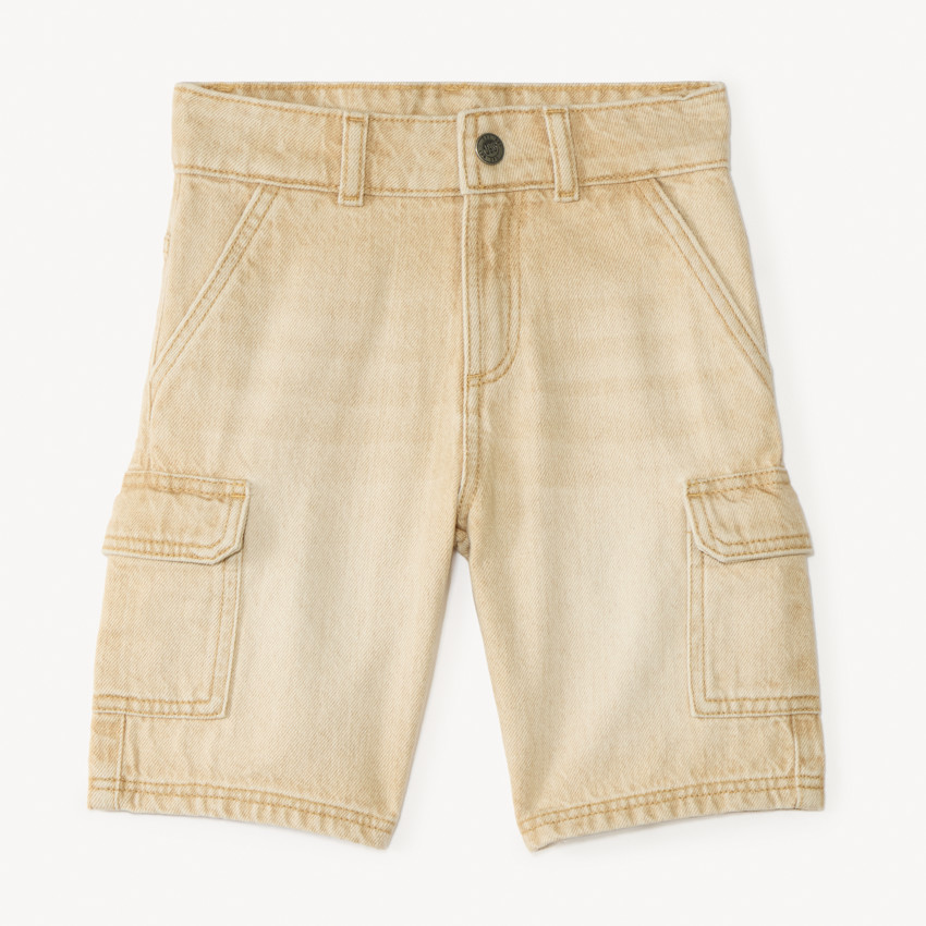 Bermudas estilo cargo de denim para niño 