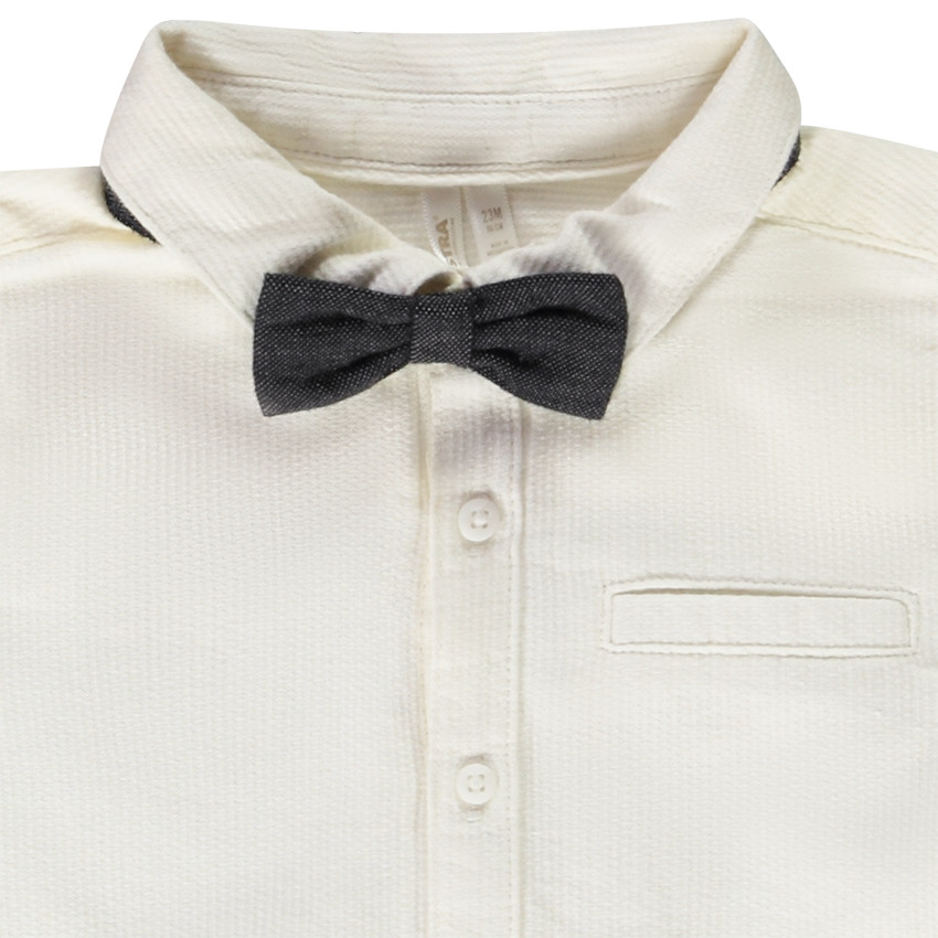 Camisa de manga larga con pajarita desmontable para bebe nino Orchestra