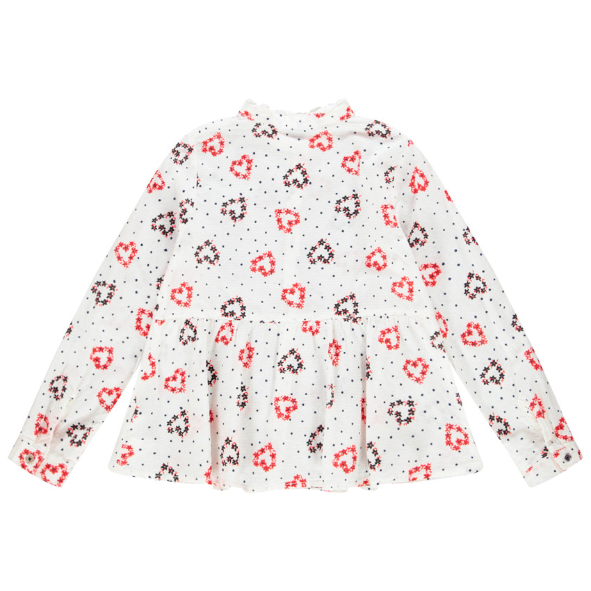 Camisa manga larga estampado corazones 