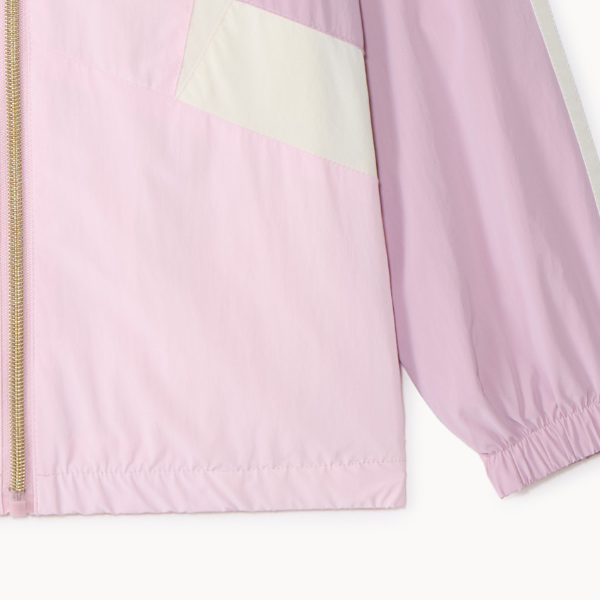 Cortavientos con capucha efecto color block para niña 