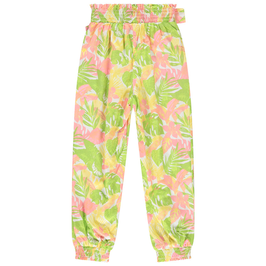 Pantalón fluido estampado exótico para niña 