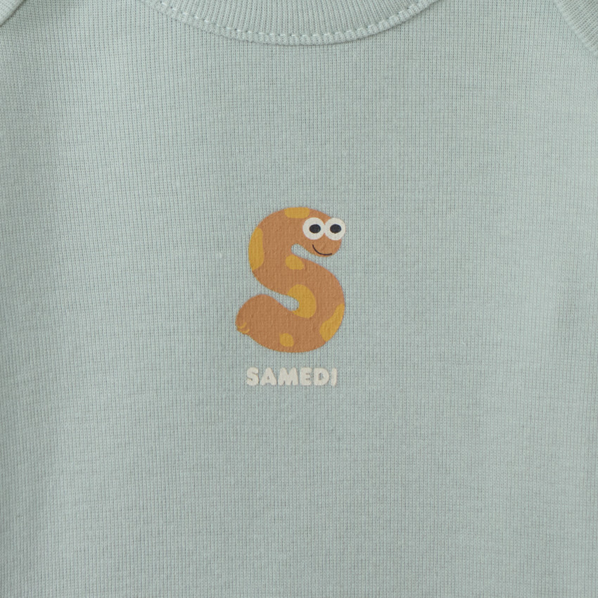 Lot de 7 bodies manches longues semainier pour bébé garçon 