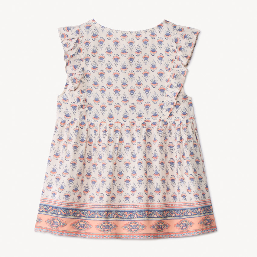 Túnica de manga corta con estampado de flores para niña 