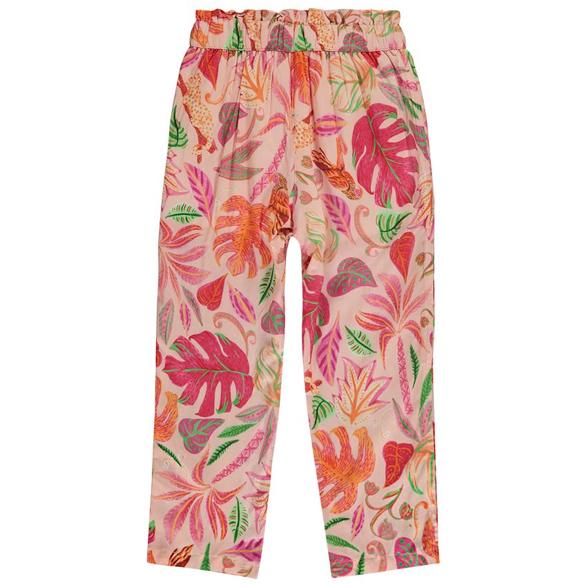 Pantalón fluido forrado estampado hojas para niña  Additional Pantalón fluido forrado estampado hojas para niña
