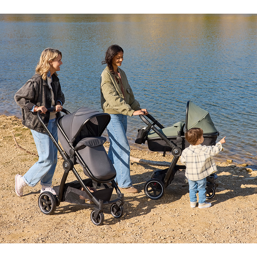 Cochecito trío combinado Sienna + asiento de auto i-Prim gris jaspeado 