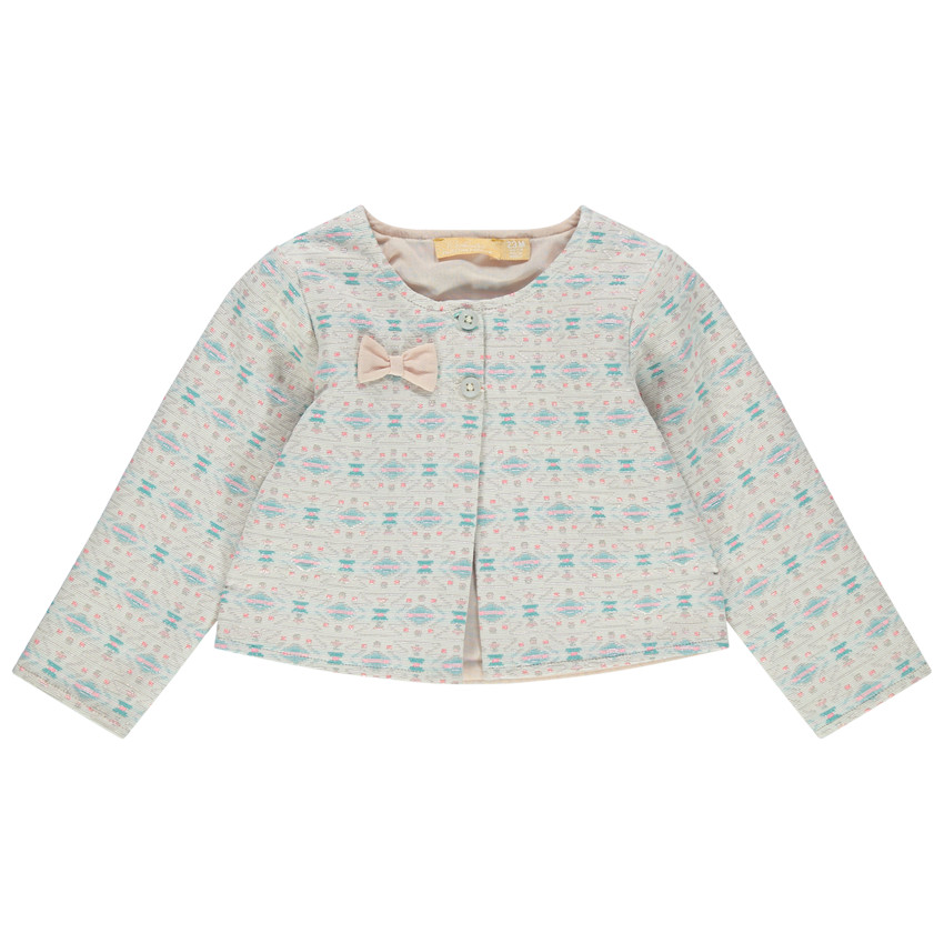 Chaqueta con dibujos de jacquard all over y lazo bordado  Additional Chaqueta con dibujos de jacquard all over y lazo bordado