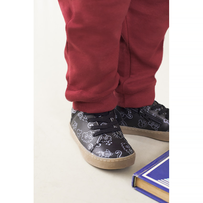 Deportivas bajas imitación piel con estampado all over 