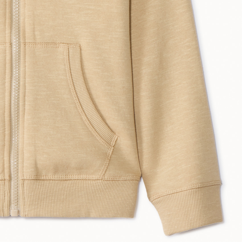 Chaleco de felpa slub liso con capucha para niño 