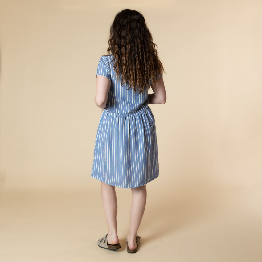 Robe camisa de embarazo y lactancia a rayas 