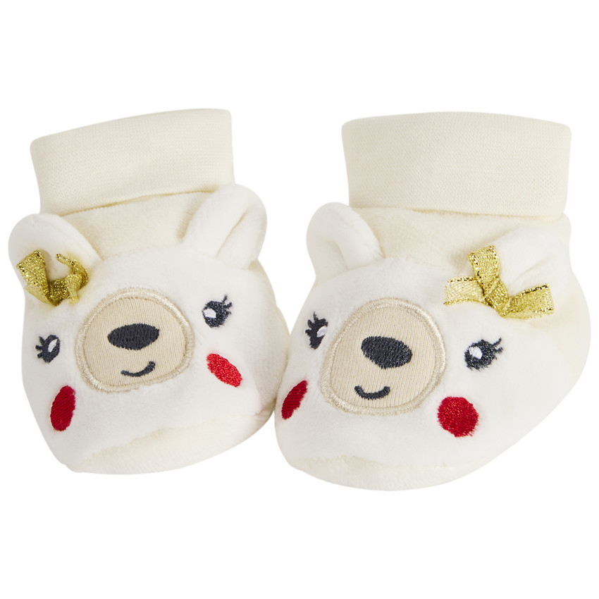 Chausson de terciopelo de oso polar para niña bebé  Additional Chausson de terciopelo de oso polar para niña bebé