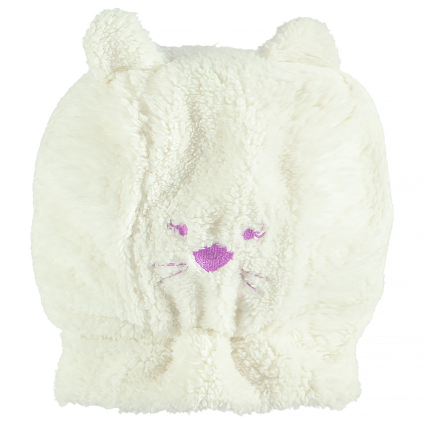 Cagoule en sherpa avec scratch et petites oreilles 