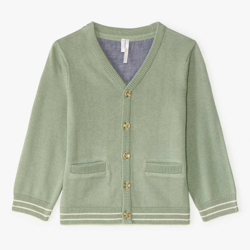 Chaleco de punto con cuello en V para bebé niño 