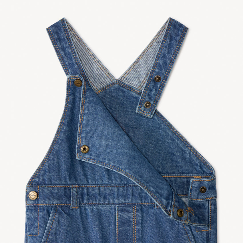 Petos largos de mezclilla con estampado de ballena para bebé niño 