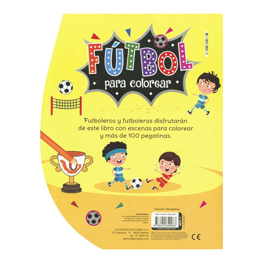 Libro para colorear +100 pegatinas Fútbol +3 años 