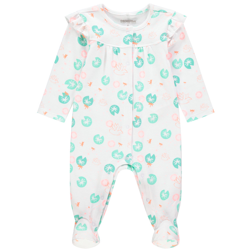 Dors-bien en jersey à nénuphars imprimés all-over 