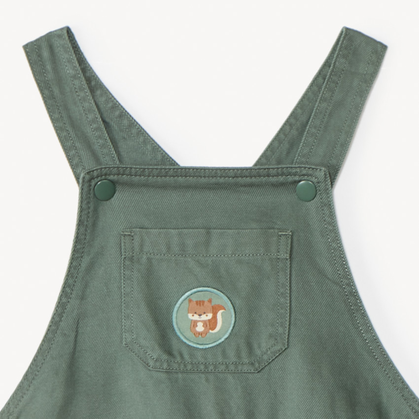 Salopette longue patch écureuil pour bébé garçon 