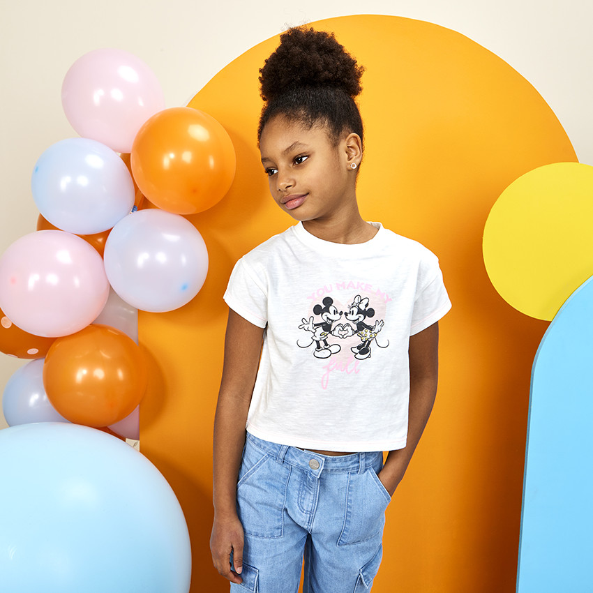 Camiseta manga corta estampado Minnie Disney para niña 