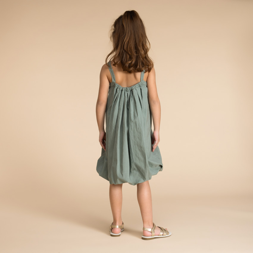 Vestido de tirantes efecto globo para niña 