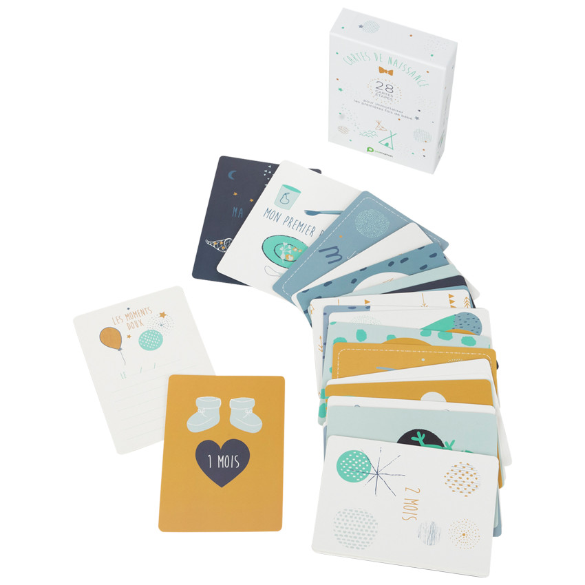 Tarjetas de fotos de nacimiento para bebé niño x28 